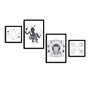 Wallity Cuadro Decorativo de 4 Piezas en MDF y PVC Multicolor
